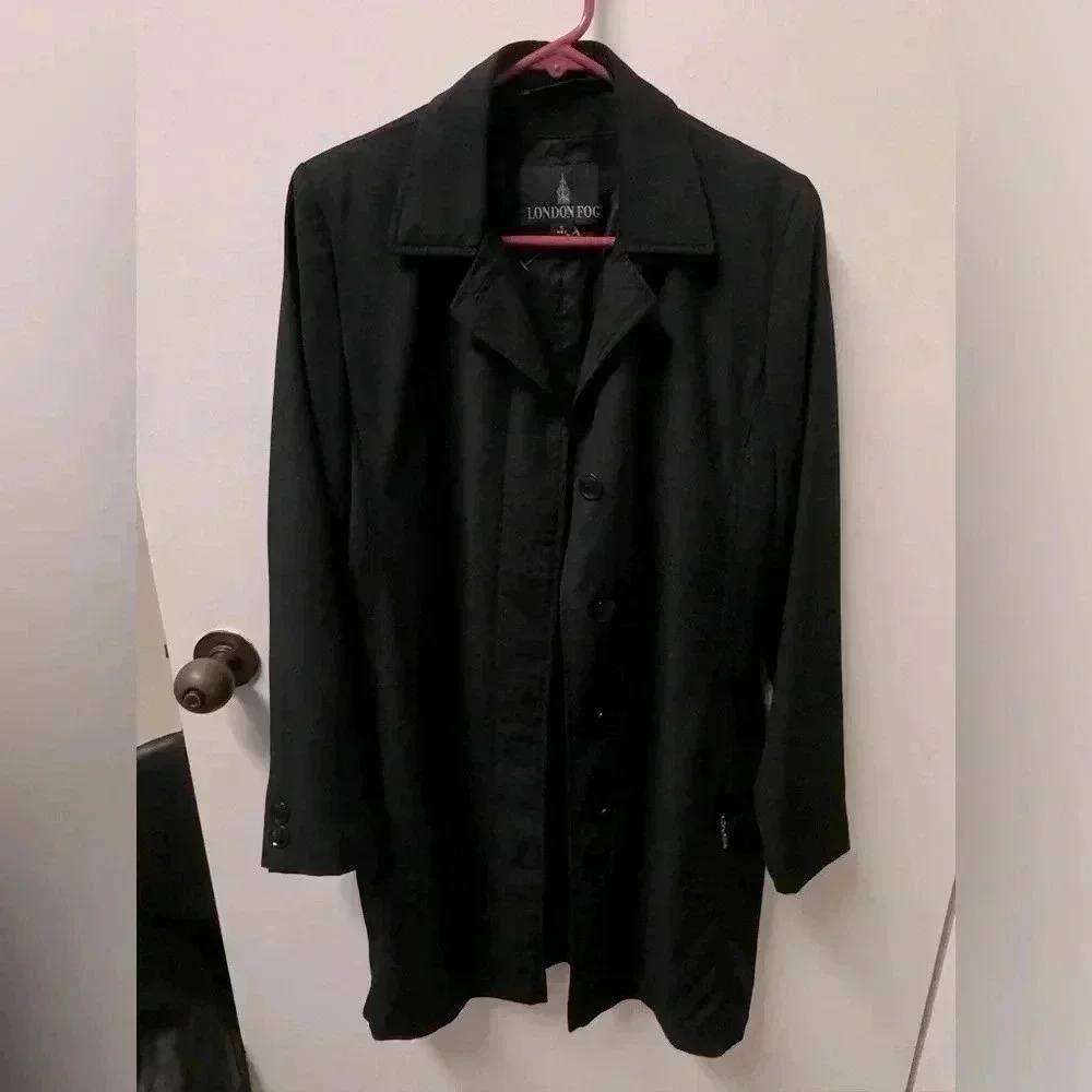 London Fog size small long button down jacket